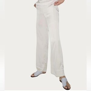 BONDI BORN | Eden Pant | Staight Leg Beige Cream Satin Trousers
